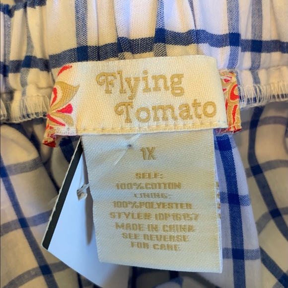 Flying Tomato Off Shoulder Gingham Sun Dress Flaw - Picture 6 of 9